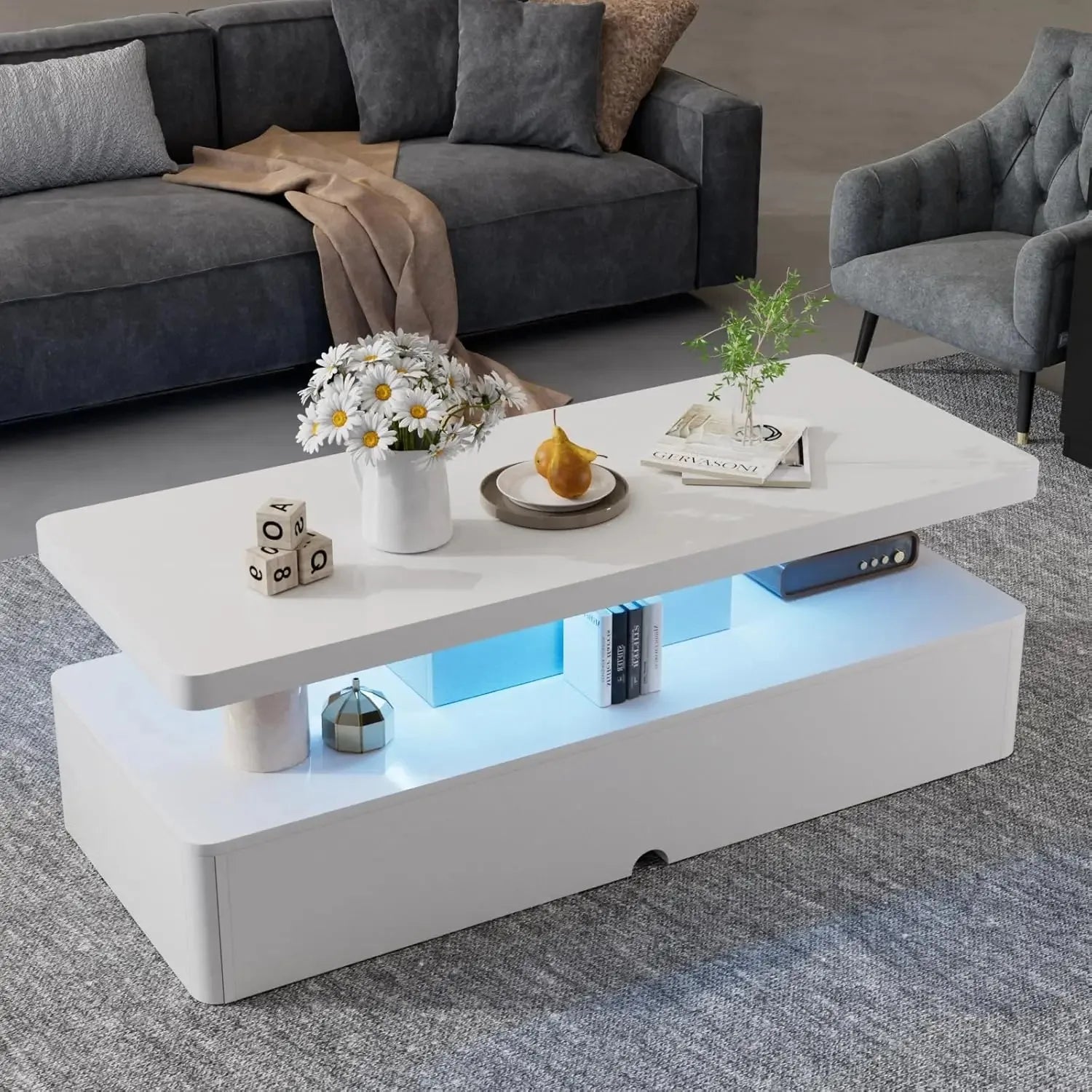 Double-Layer Coffee Table with 16-Colour LED Lights — product image 10