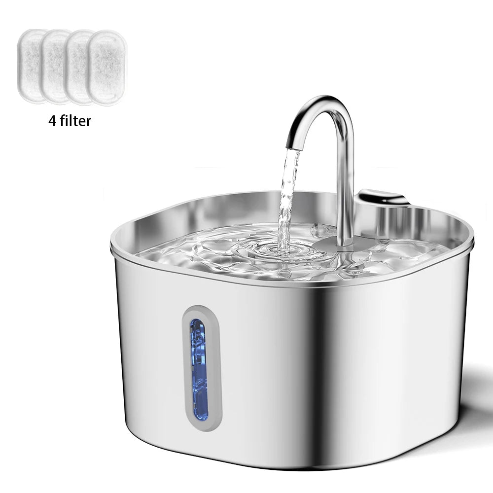 Stainless Steel Pet Water Fountain — 2.2 L, Filtered, Ultra Quiet — product image 10