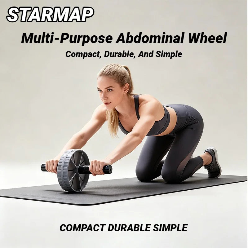 Wide non-slip ab roller wheel in grey