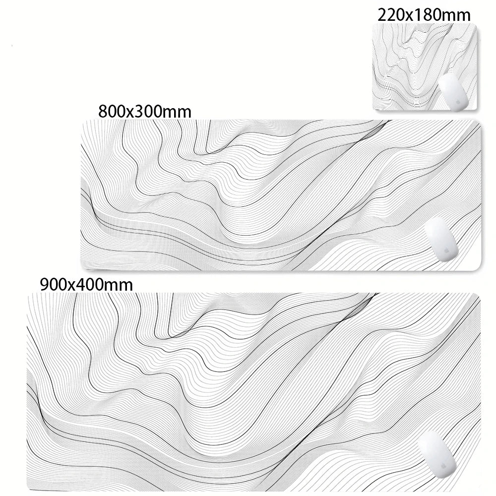 Black and White Strata Desk Mat — Large Non-Slip Mouse Pad — product image 20