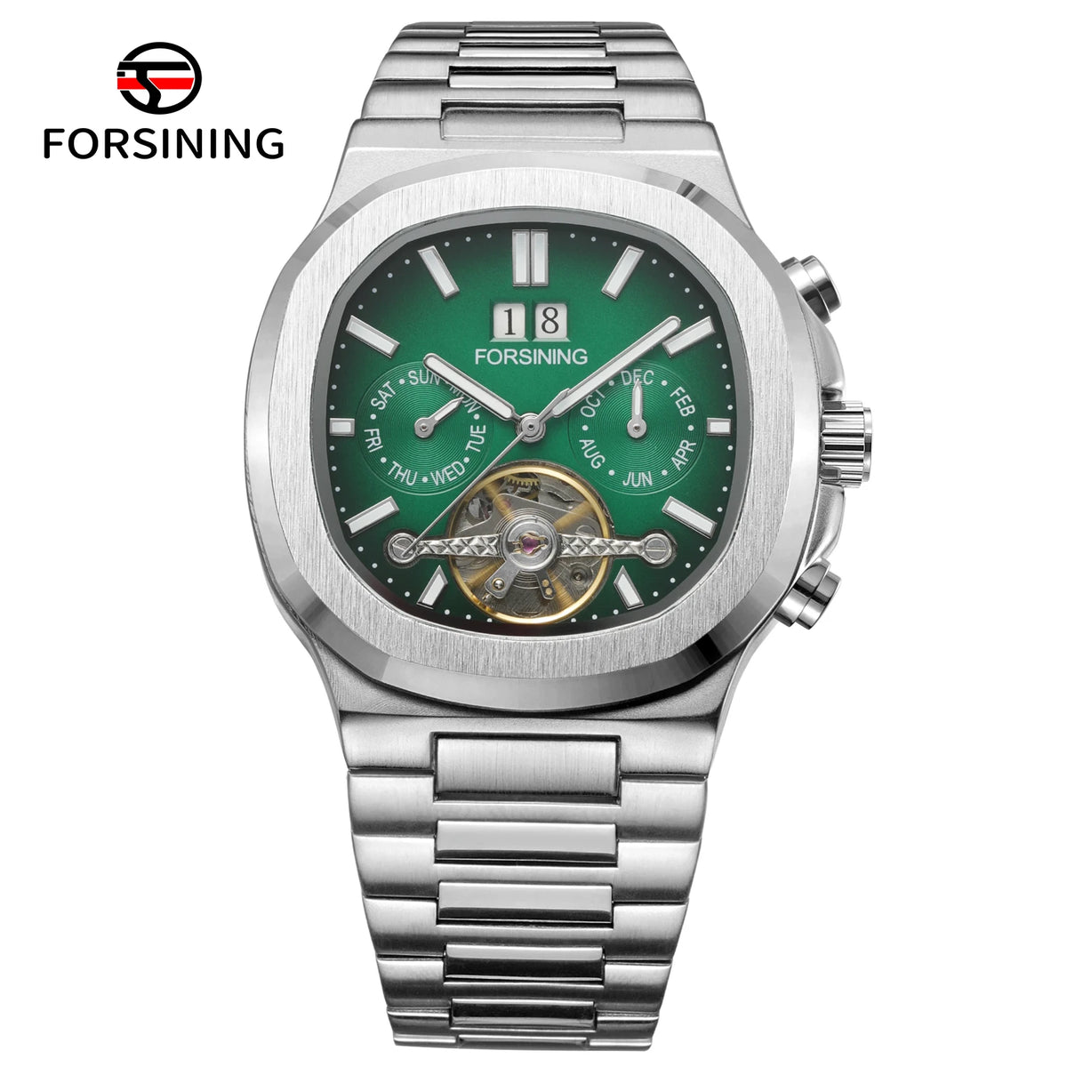 Forsining Military Automatic Watch — Skeleton Dial, Day & Date — product image 10
