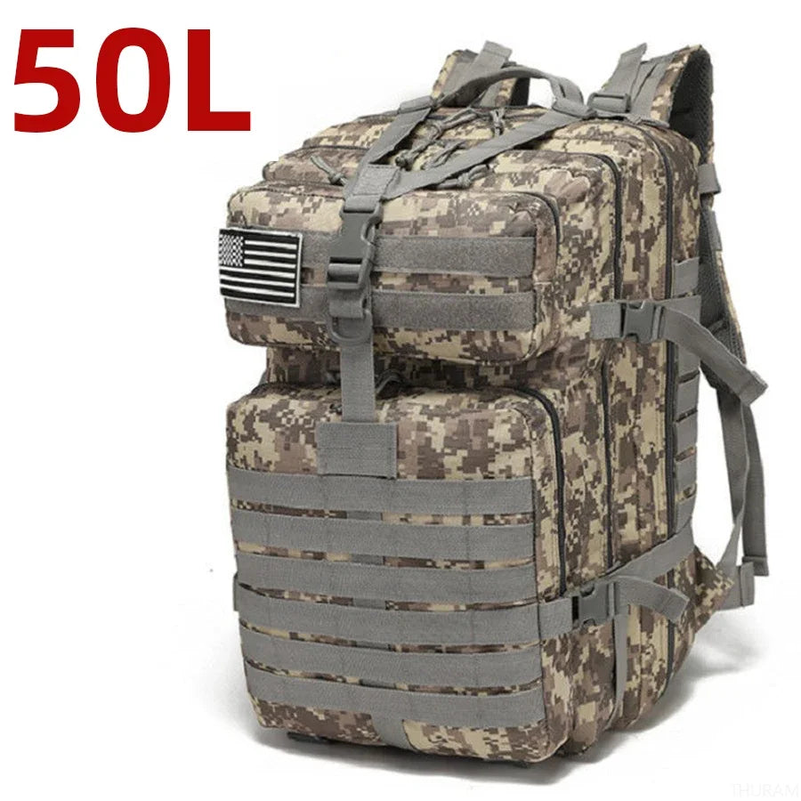 50L Tactical Backpack — Waterproof Nylon, Hiking & Camping — product image 7