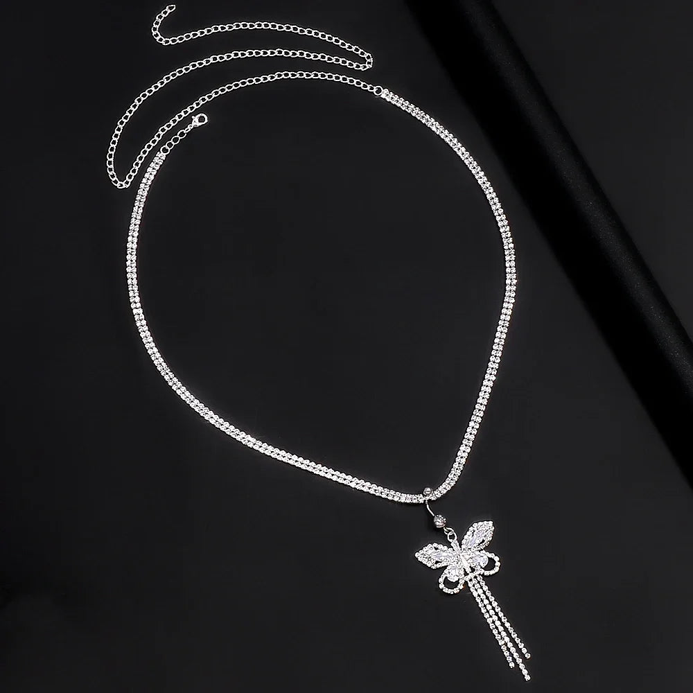 Rhinestone Butterfly Tassel Waist Chain — product image 4