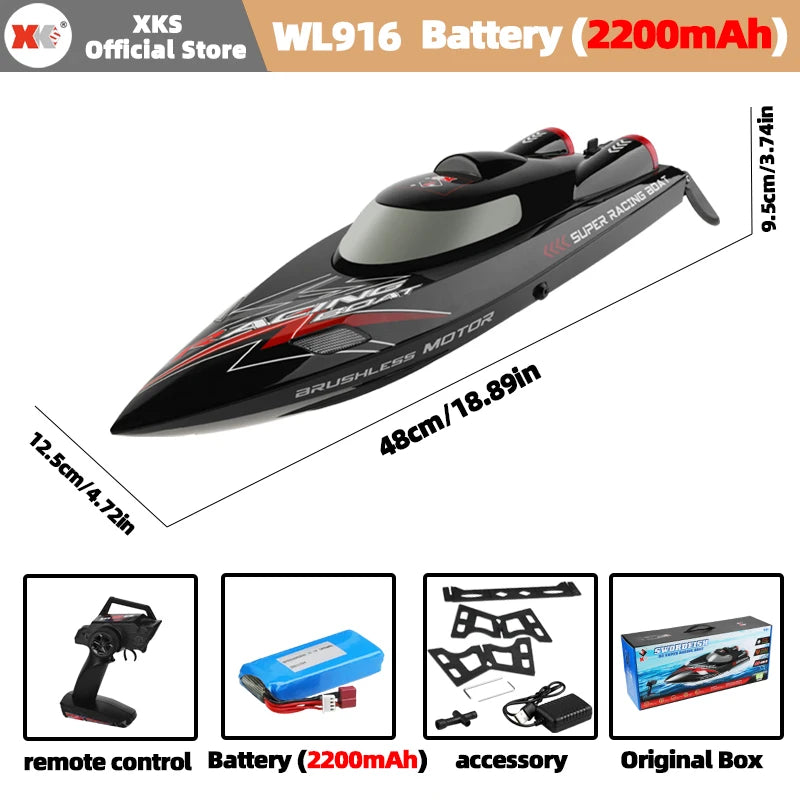 Wltoys WL916 RC Boat 60Km/H High Speed 2.4G Remote Control Brushless Motor Low Battery Alarm Electric RC — product image 9