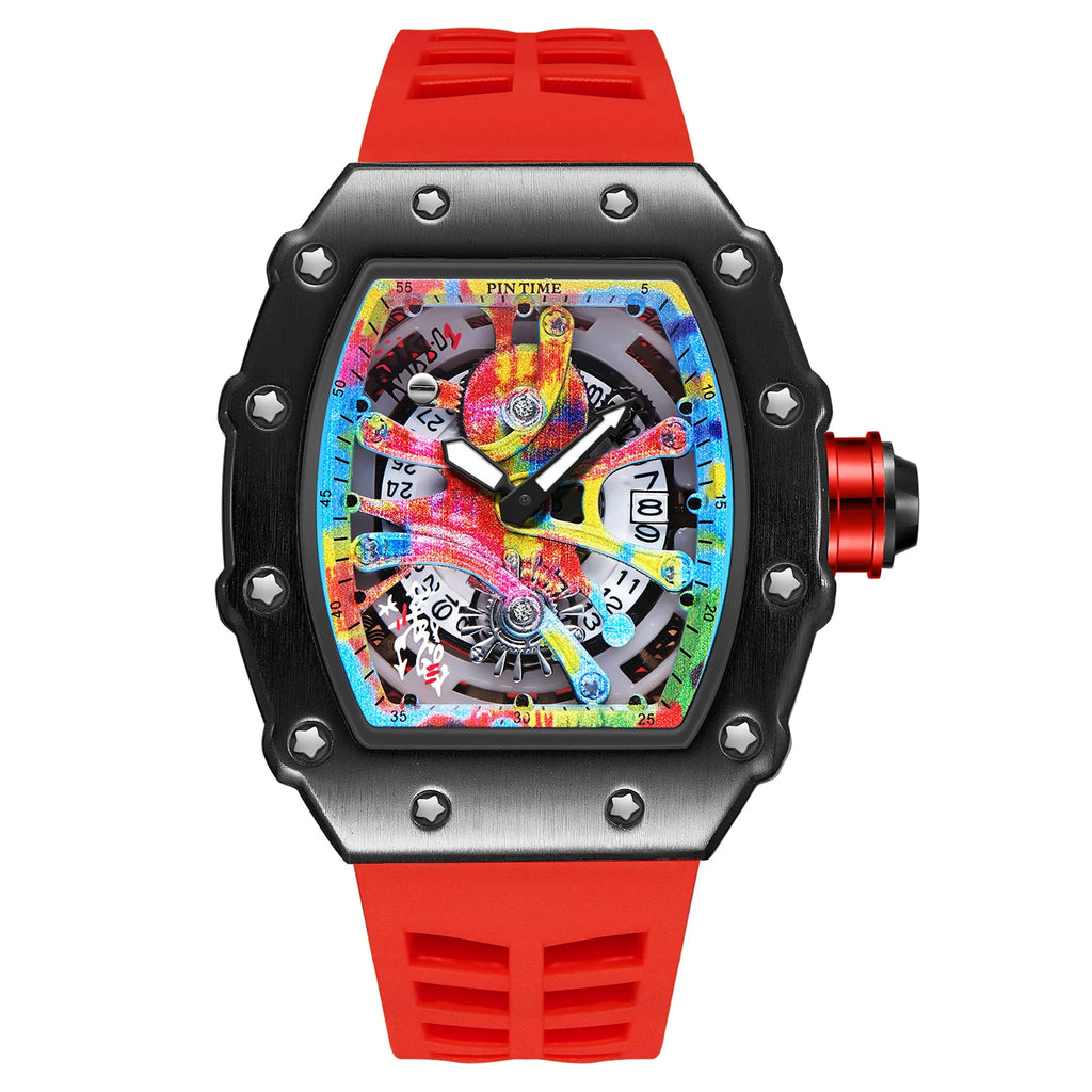 Tonneau Multifunction Quartz Watch — Graffiti Dial, Auto Date — product image 8
