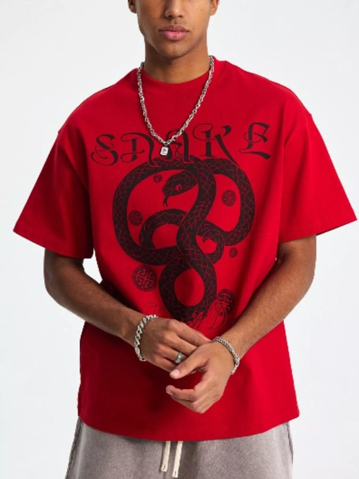 Men's Snake Graphic Round Neck T-Shirt — product image 2