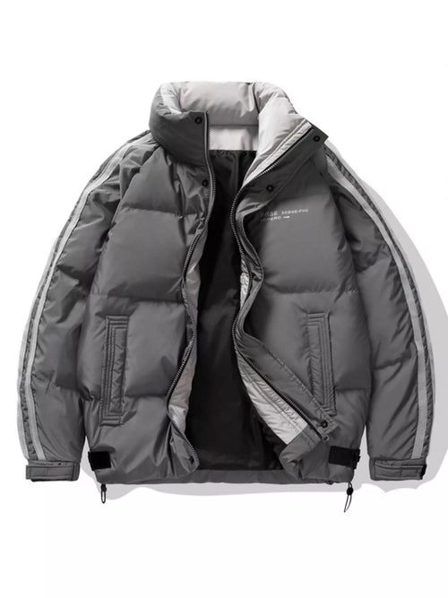 Men's striped padded puffer jacket